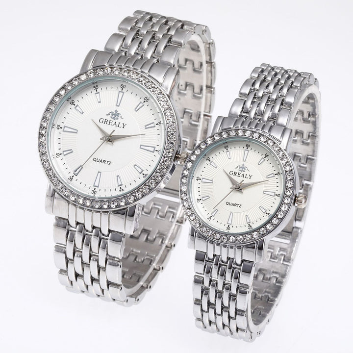 Couple Watch Men's Roman Scale Roman Diamond à la mode en acier de la mode