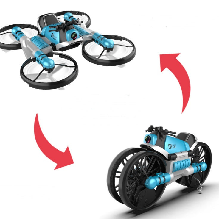 WiFi FPV RC Drone Motorcycle 2 en 1 Caméra en hélicoptère pliable 0,3 MP Altitude Hold RC Quadcopter Motorcycle Drone 2 en 1 dron