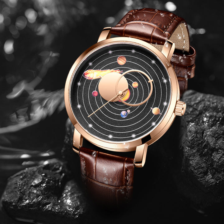 Klassieke kleine en eenvoudige casual kwarts lederen horlogeband trend Watrproof horloge