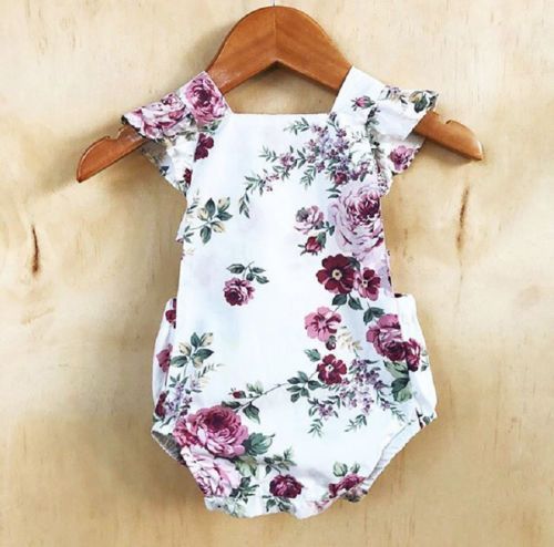 Martina Floral Romper Kızlar Bebek Beyaz Çiçek Haber Bebek Bebek Yeni Dantel İşlemeli Tek Parça