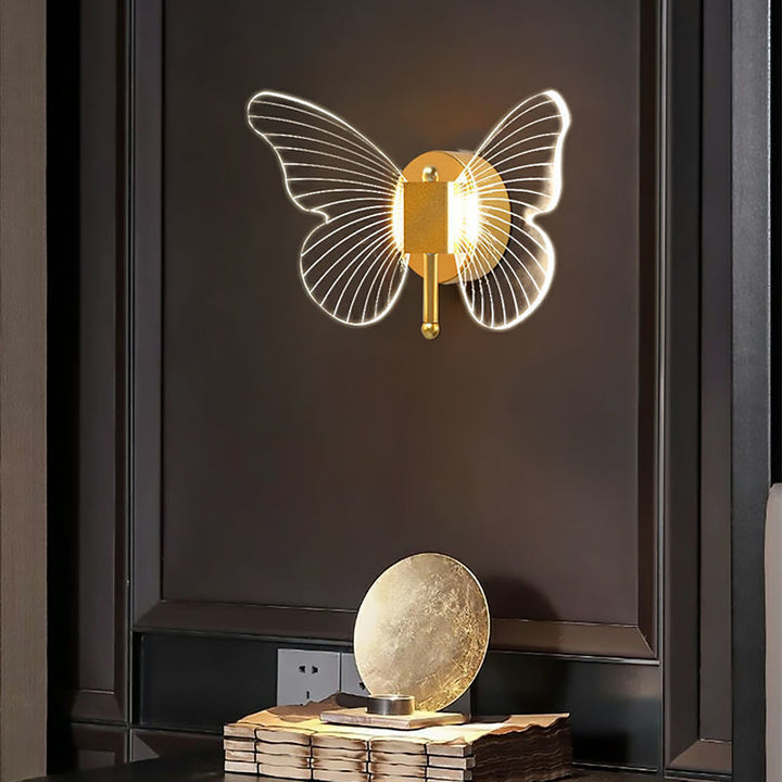 Kelebek duvar lambası ışık lüks başucu sıcak dekorasyon
