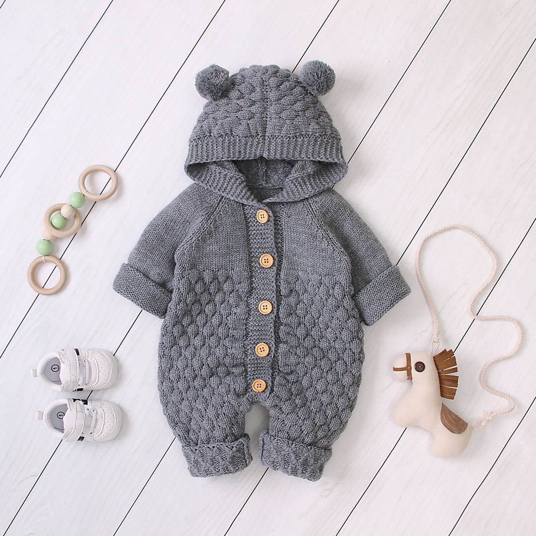 Hooded knitted jumpsuit
