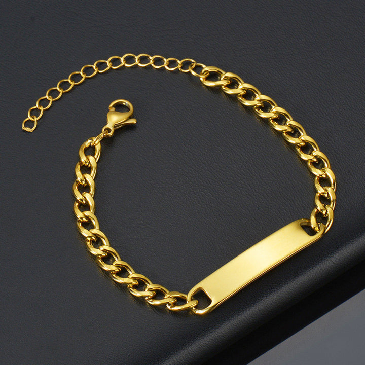 Stylish Stainless Steel Laser Engraving Bracelet