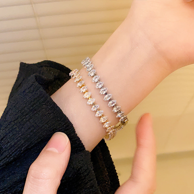 Brazalete de agua de circón de diezu Drinestona moda simple y ligera lujo