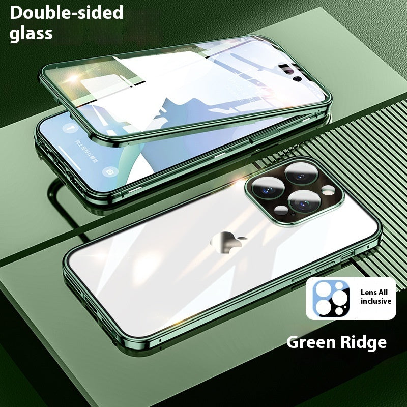 Applicable To 16 Series Double-sided Glass Ultra-thin Magnetic Drop-resistant Phone Case