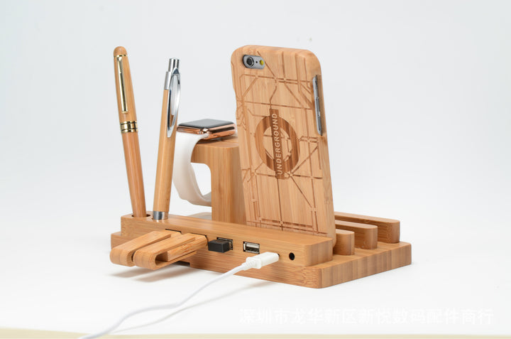 Compatible avec la pomme, le bambou, le support en bois et le support Applewatch en bois chargement en bois multibrisé multiples