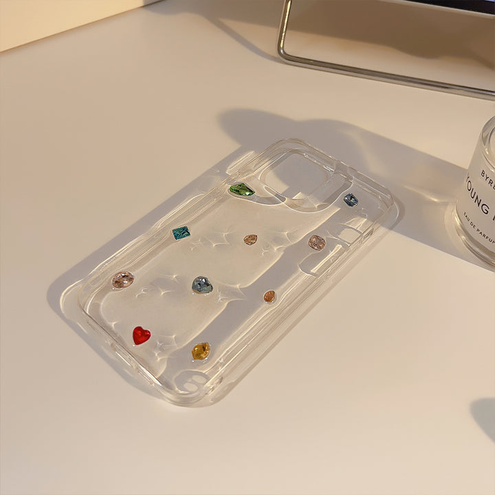 Üç boyutlu renkli kristal epoksi yumuşak cep telefonu kutusu