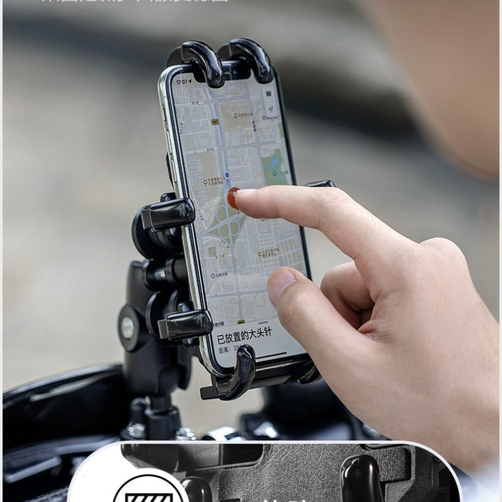 Мотоциклетна шокова абсорбция на шок -устойчива навигация за скоби на мобилни телефони осем нокти