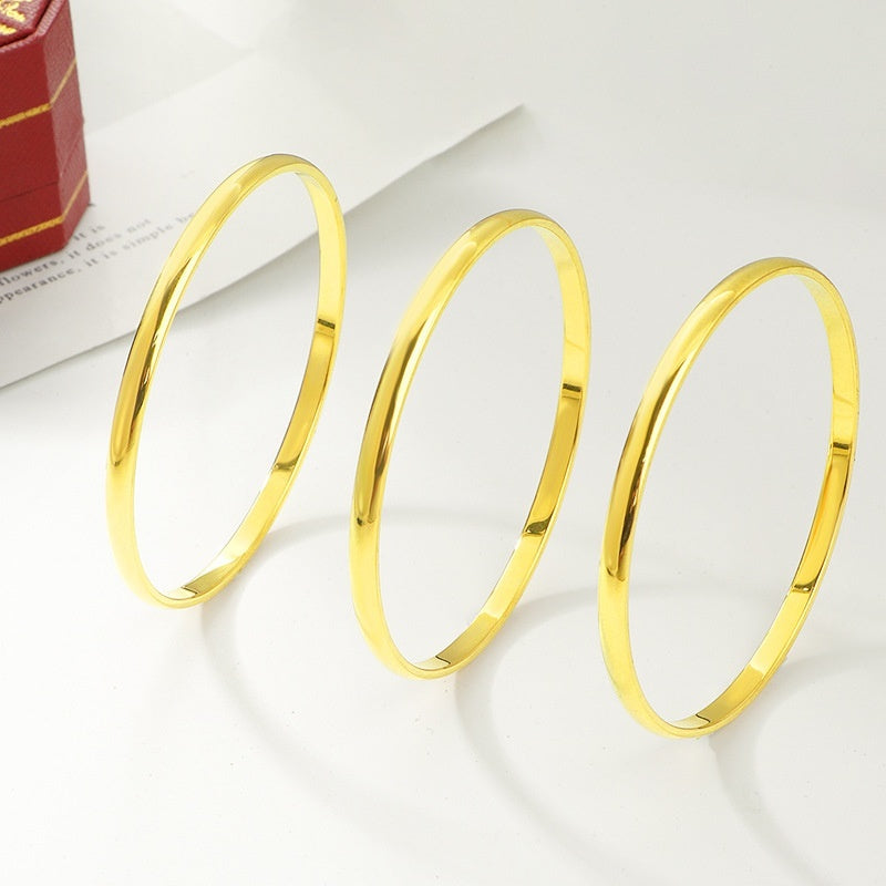 Eenvoudige glanzende eenvoudige armband goud oude stijl armband mode