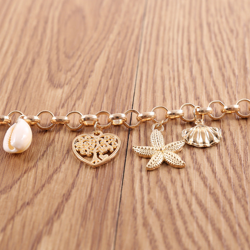 Women's Fashion Simple Shell Starfish Scallop Love Bracelet