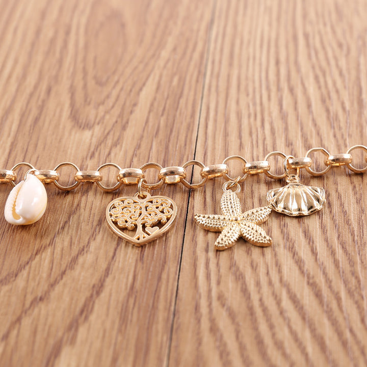 Moda feminina Simples Starfish Staballop Love Bracelet