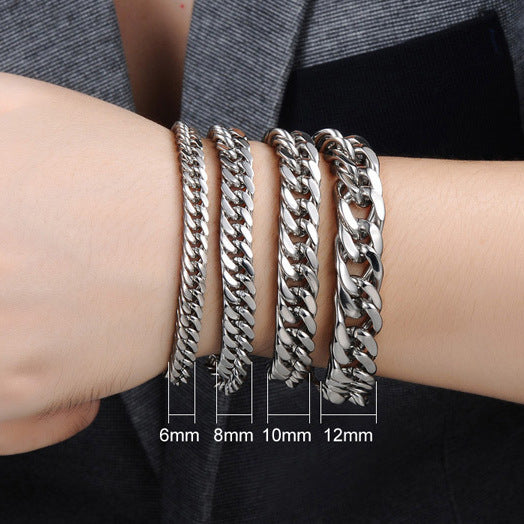 Acciaio inossidabile Bracciale Hip Hop Hop Titanium Acciaio retrò