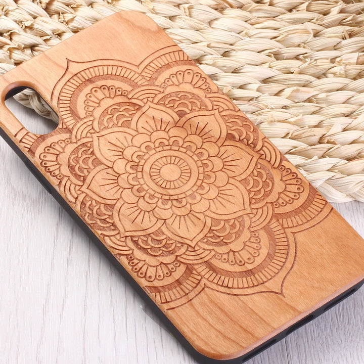 Mandala stick wood tpu phone case