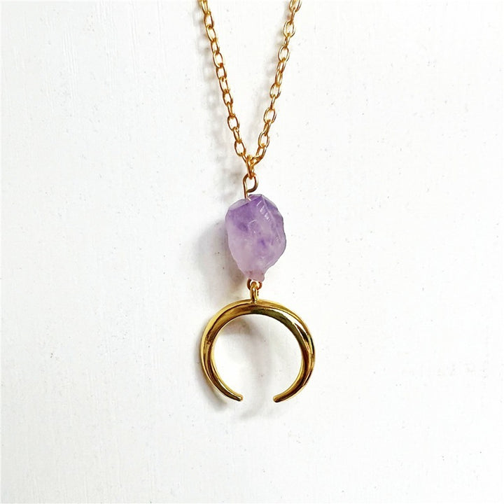 Natural Irregular Amethyst Pendant Necklace