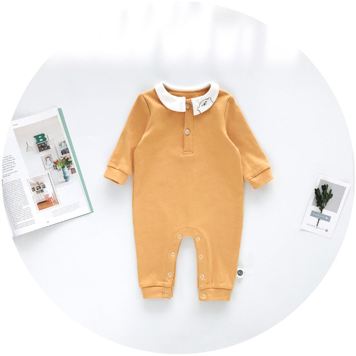 Baby einteiliges Kleid Lotus Blattkragen Babyhemd