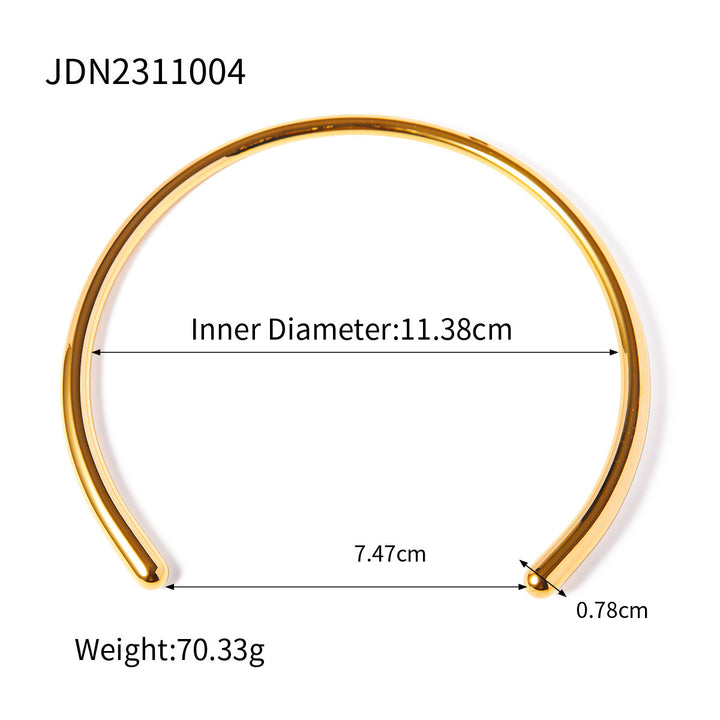 High-profile Simple Retro Inspired Love Necklace Female Vacuum Plating Simple Glossy Collar Neck Ring