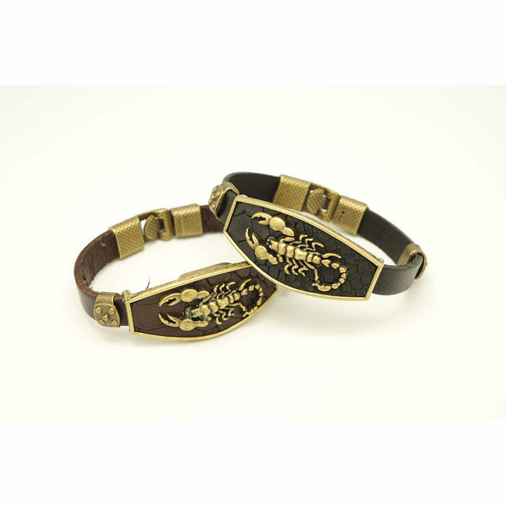 Fashion Men's Cattle Leather Bracelet Zinc Alloy