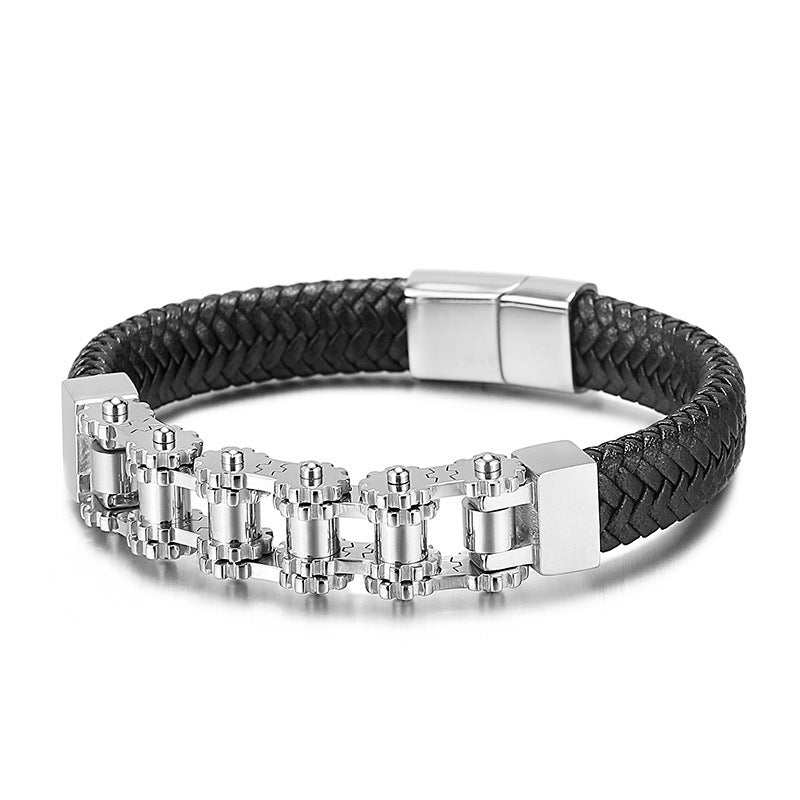 Europeiska och amerikanska geometriska handsmycken Titanium Steel Chain Armband