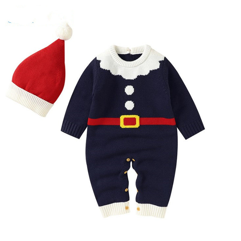 Baby strikket jumpsuits jul søte klær og hatter