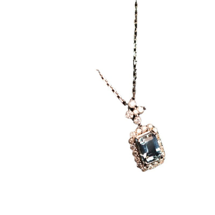 Mode aquamarine ketting vrouwelijke Franse stijl