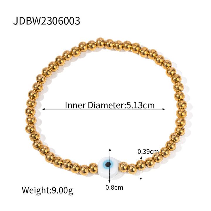 INS Style 18K Gold Streced 4mm Pulsera de acero inoxidable