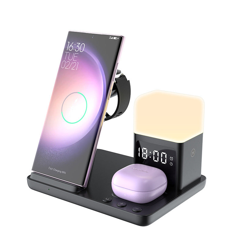 Wireless Charger 6-in-1 Small Night Lamp Alarm Clock