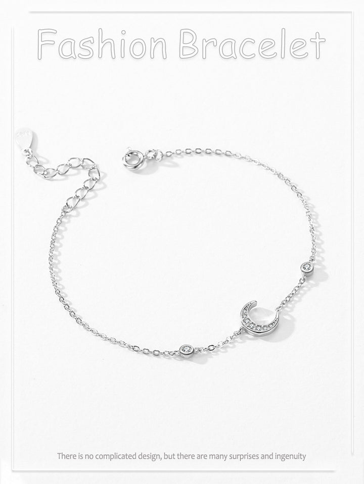 S925 Silver Moon Diamond Bracelet Special Interest Design Ornament