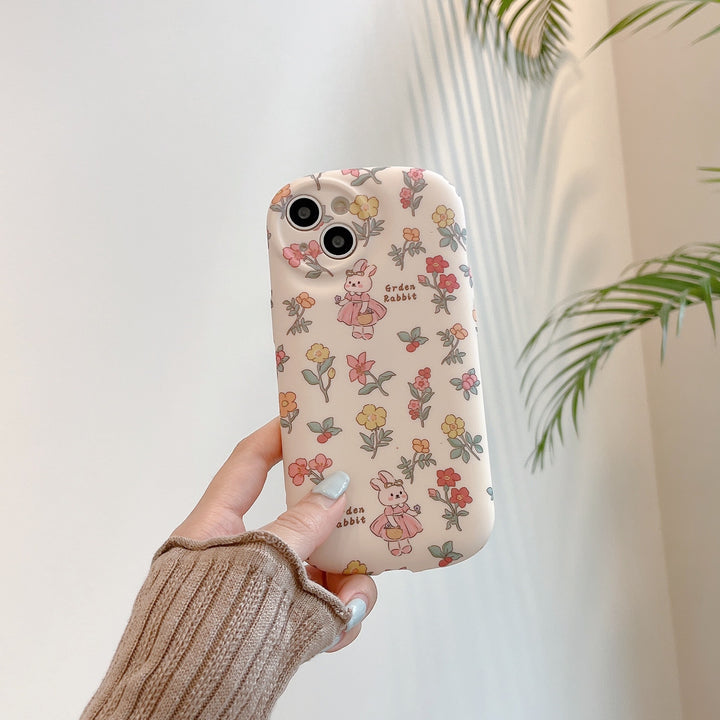 Floral Bunny Suitable For IPhone14pro Max Phone Case Skin Feeling Matte