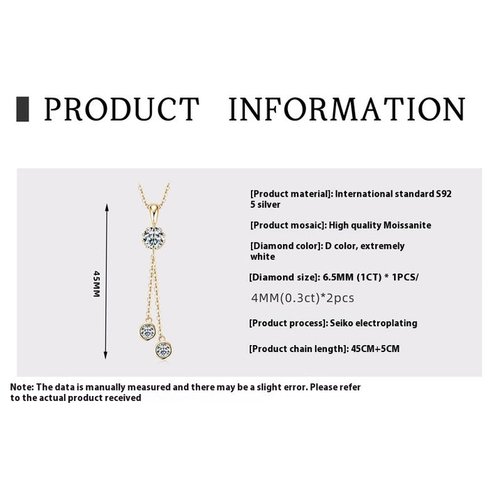 Niche Tassel Moissanite Pandantiv 925 Sterling Silver