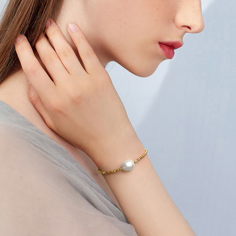 Moda damska srebrna barokowa bransoletka perłowa