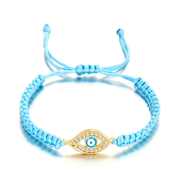 Fashion Retro Diamonds Eyes Woven Bracelet