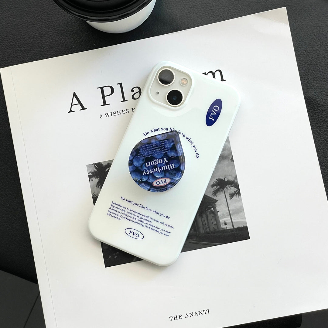 Simplified English Blueberry Stand Phone Case Applicable