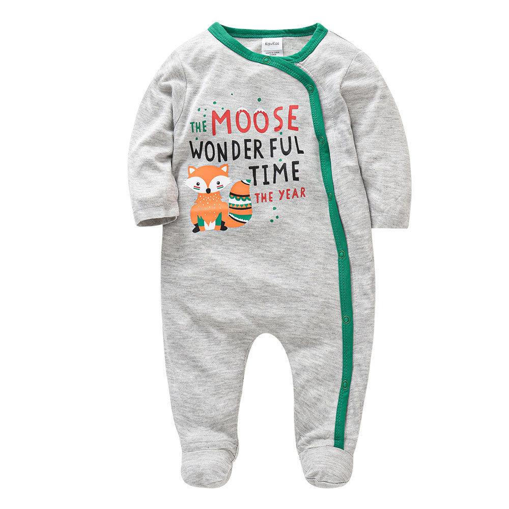 Baby langermet bomulls romper