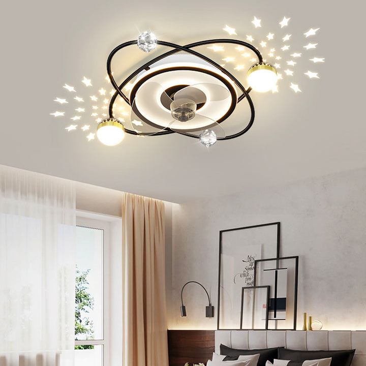 Nordic Yatak Odası Dekor LED Işıkları Oda Tavan Fanı Işık Lambası Restoran Yemek Odası Tavan Tanıtlı Işıklar Uzaktan Kumanda