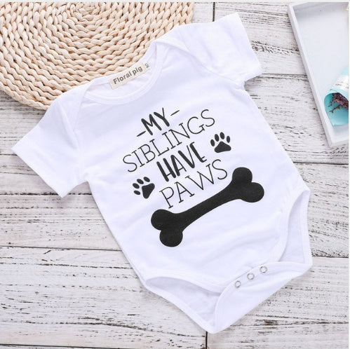 Ropa de bebé recién nacido Funny 1er cumpleaños Carta de papá blanca de manga corta Bodysuits pequeños algodón de algodón