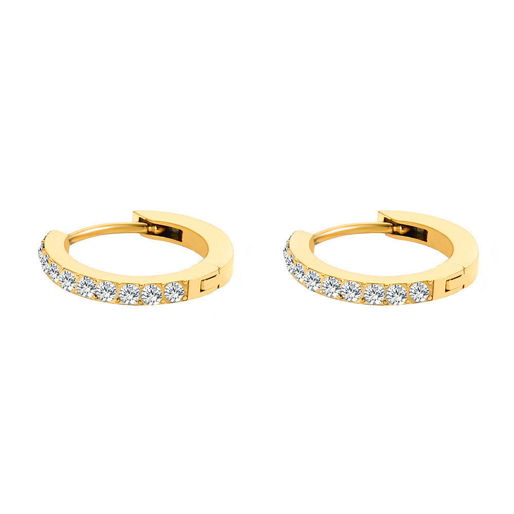 Pendientes de anillo redondo de diamantes de lujo de lujo