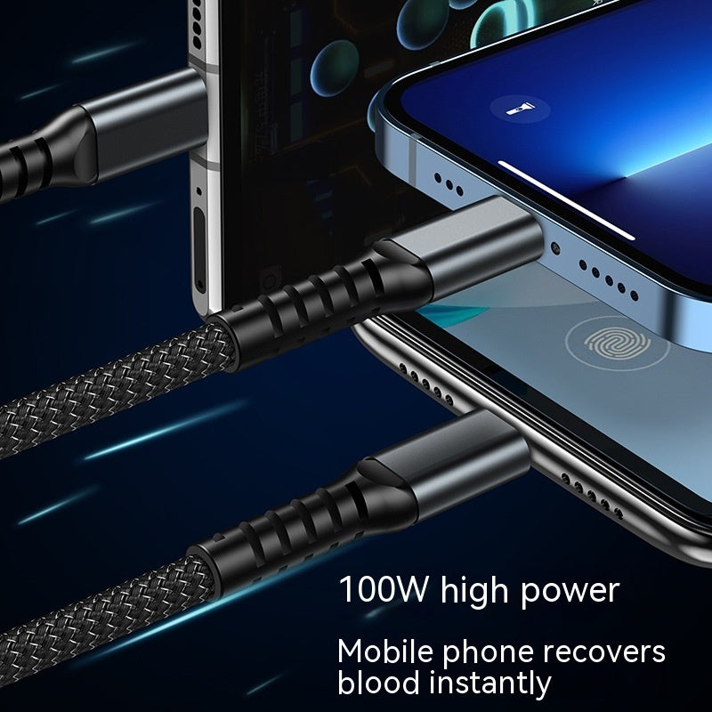 Drie-in-één mobiele telefoon met licht 6a Super Fast Charge-gegevenskabel