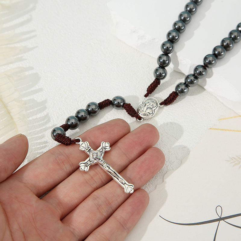 Hard Work Bends And Hitches Cross Necklace 8MM