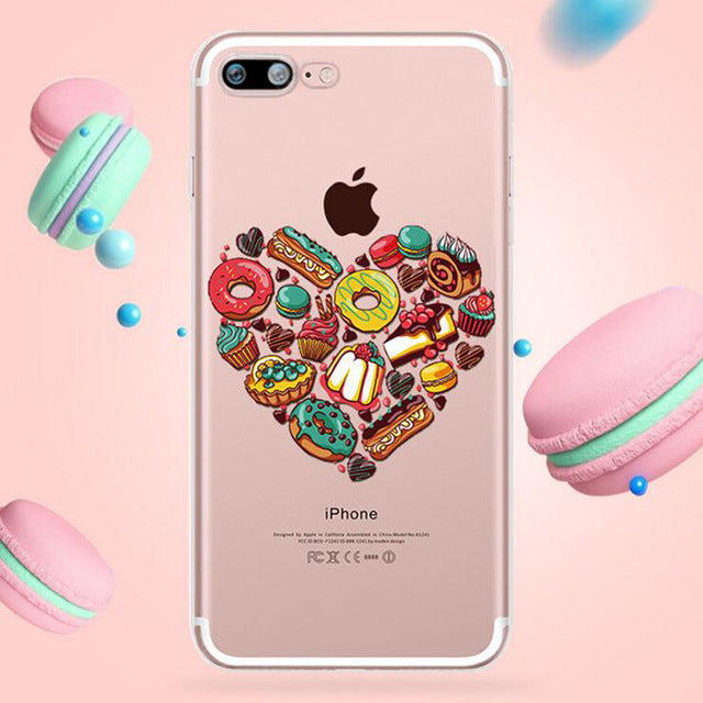 Compatible con manzana, estuche de teléfono suave para iPhone de patrón de helado transparente personalizado para iPhone