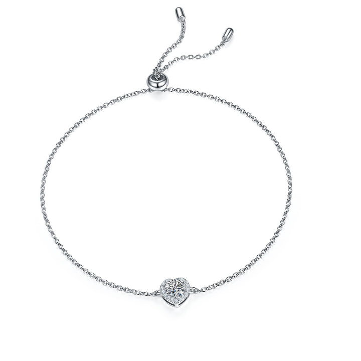 INS estilo Bracelete simples 925 Diamante de prata esterlina doce legal