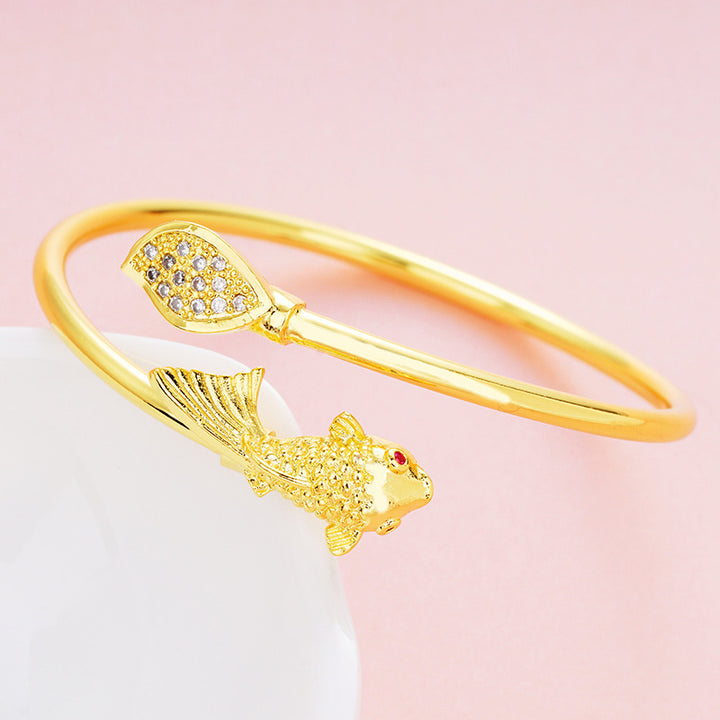 Altın renkli bakır bilezikler için kadın cazibesi açılış bracele moda takı