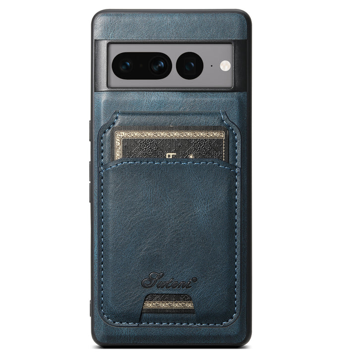 Card-inserting Leather Magnetic Phone Case