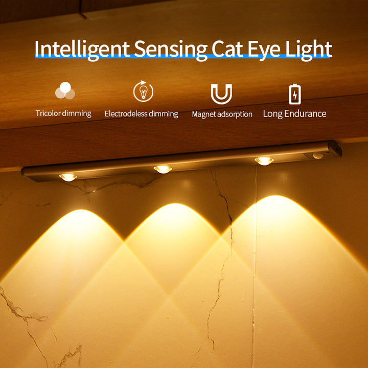Bevegelsessensorlampe under skapet Dimable Cabinet Lamp oppladbar magnetisk suginstallasjon Kitchen Night Light Garderobelampe Lampe
