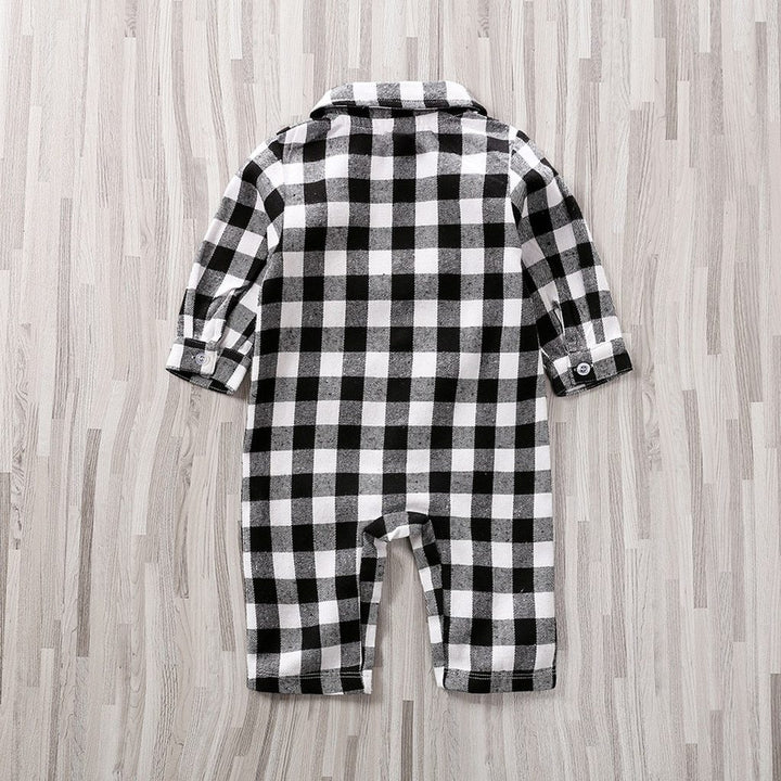 Bebek Çizgili Ekose Onesie