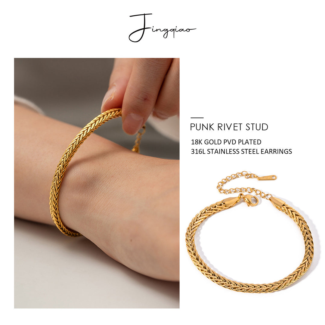 Women's Cool Light Luxury High-end Fashion Elegant Stainless Steel Plated Bracelet