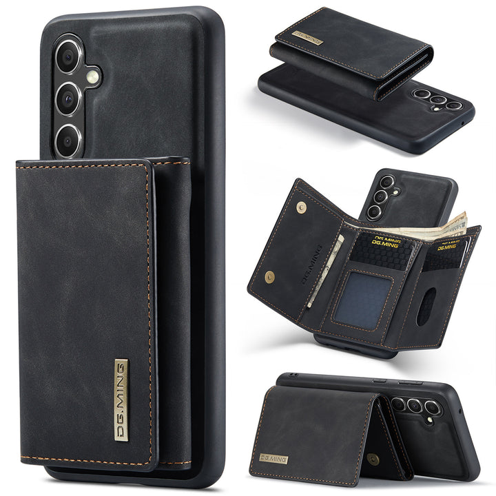 Stark magnetisk delad plånbok skyddande läderfodral två-i-en magnetisk plånbok telefonfodral