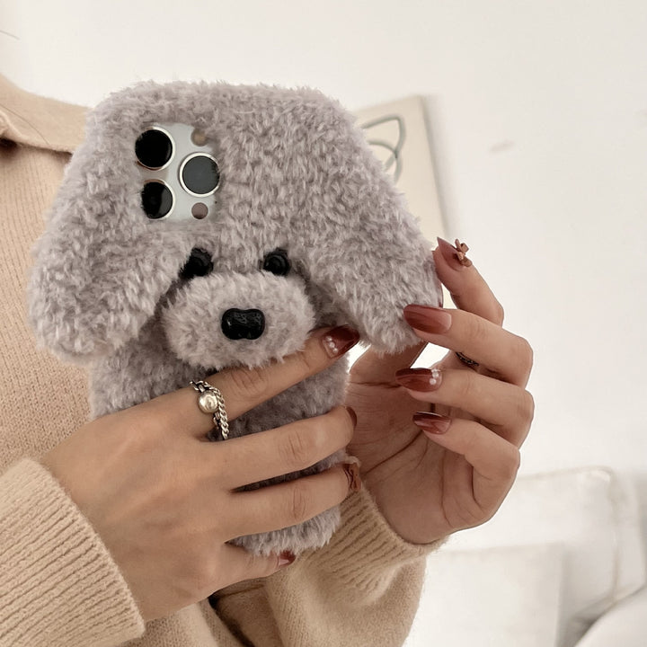 Creative Fashion Poodle Plush Case teléfono