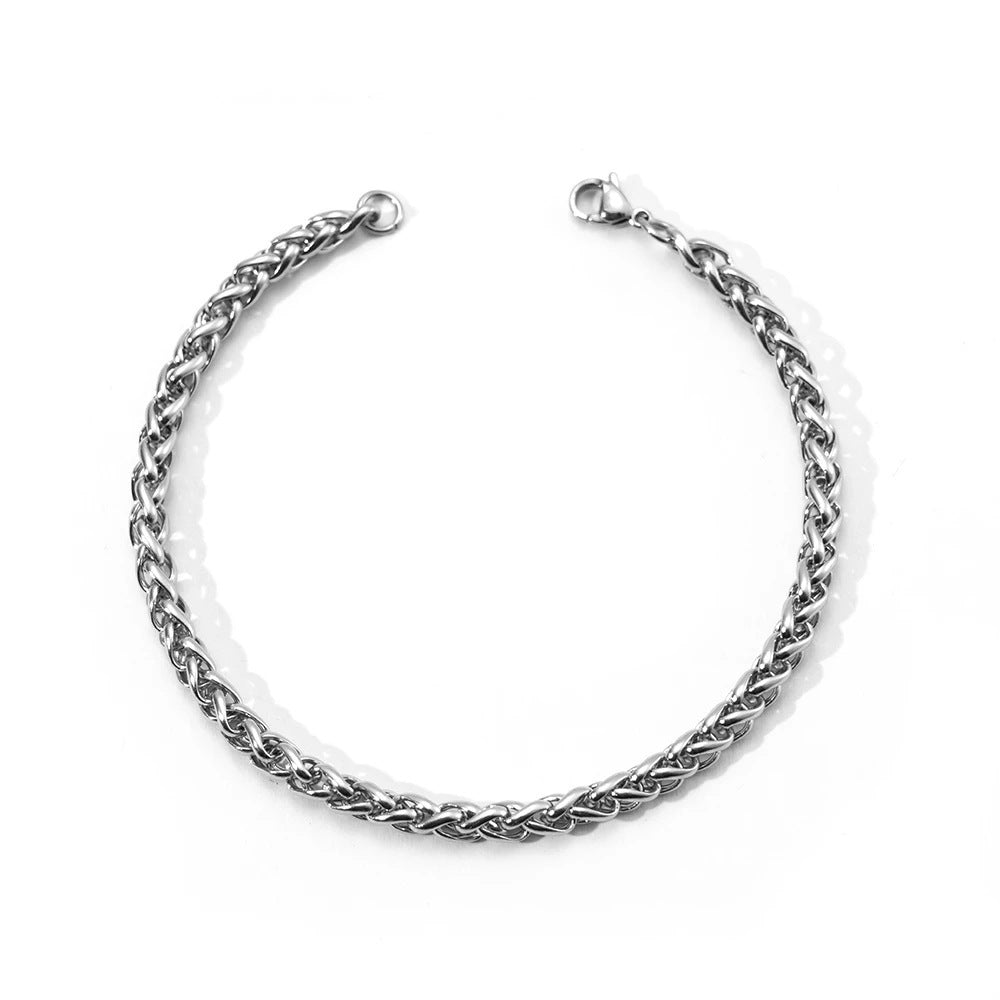 Pulseira de aço de titânio masculina pulseira de aço inoxidável