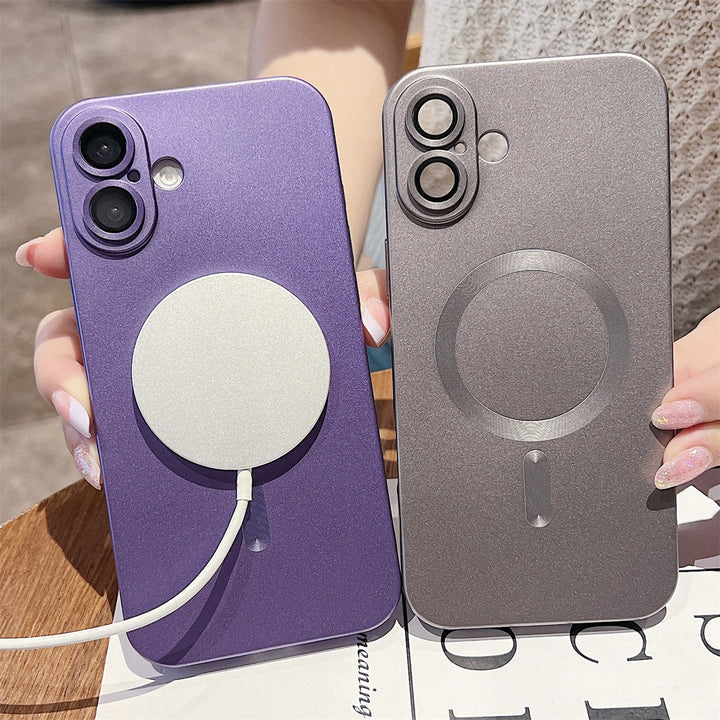 All-inclusive Drop-resistant Metallic Paint Magnetic Phone Case