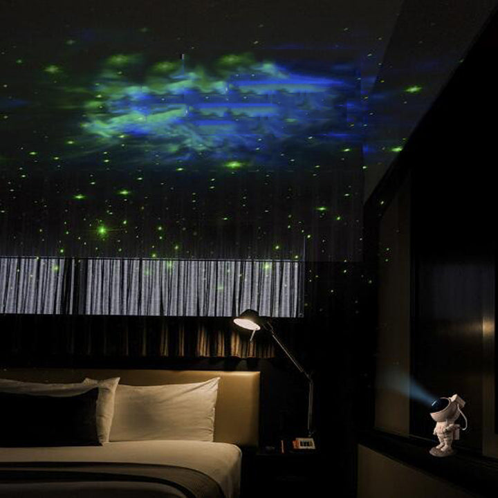 رائد الفضاء الإبداعي غالاكسي مليء بالنجوم السماء العارض ضوء الليل USB جو طاولة غرفة النوم مصباح